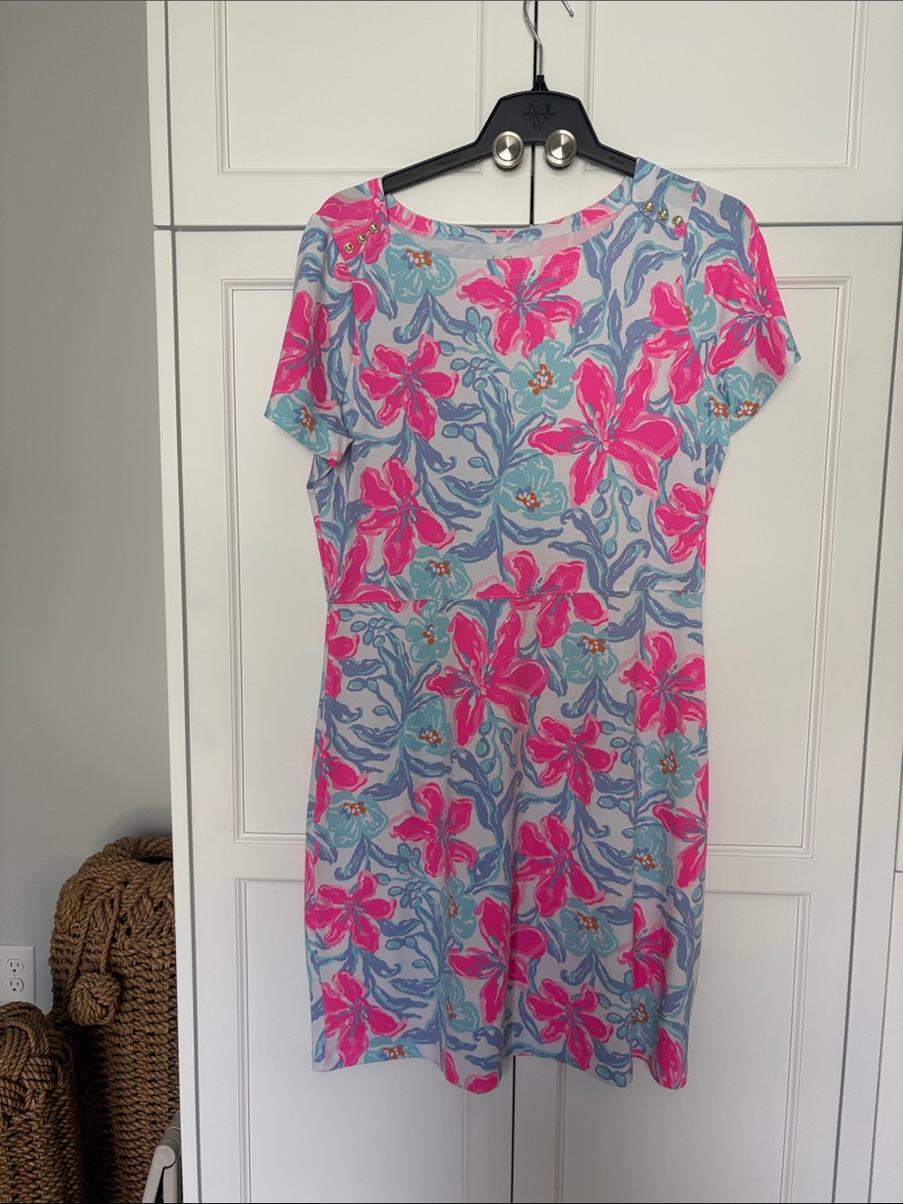 Lilly Pulitzer Pink & Light Blue Floral Shift Dress